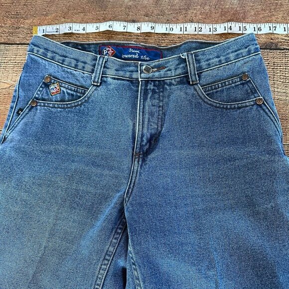 Posted Slim Low Rise Denim Jeans in Medium Wash Blue -11 - Picture 2 of 11